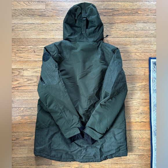 Men's Avalanche Snowboard Green Hooded Jacket L - Picture 2 of 8